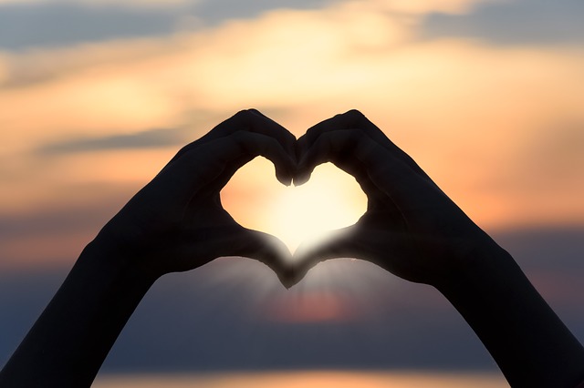 Heart Love Sunset Shape Sign 